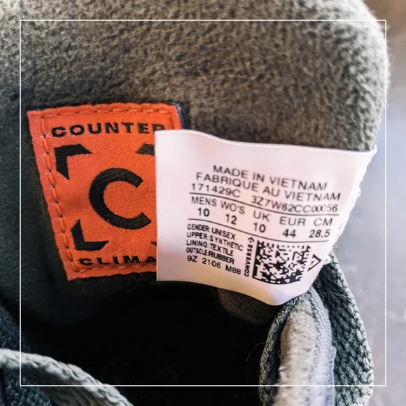 Converse insulated winter high tops size men's 10 women's 12 - Picture 5 of 5